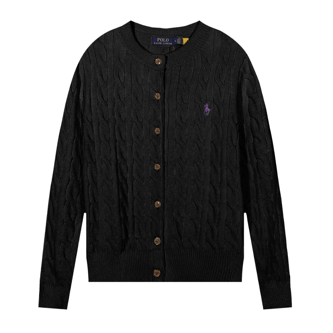 P230 The highest quality in the market, you can scan the code. Import and export version Lauren Ralph Lauren cardigan embroidered sweater. 100% pure cotton yarn wool. Shrunk. Guaranteed no pilling. No deformation. Size: XS S M L. Color: black, off-white, gray, khaki, pink, yellow, red.